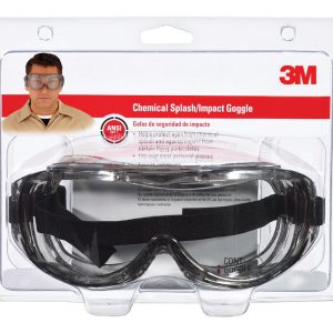 3M Chemical Splash Goggles Clear Lens Black Frame 1 pc